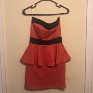 Strapless peplum dress
